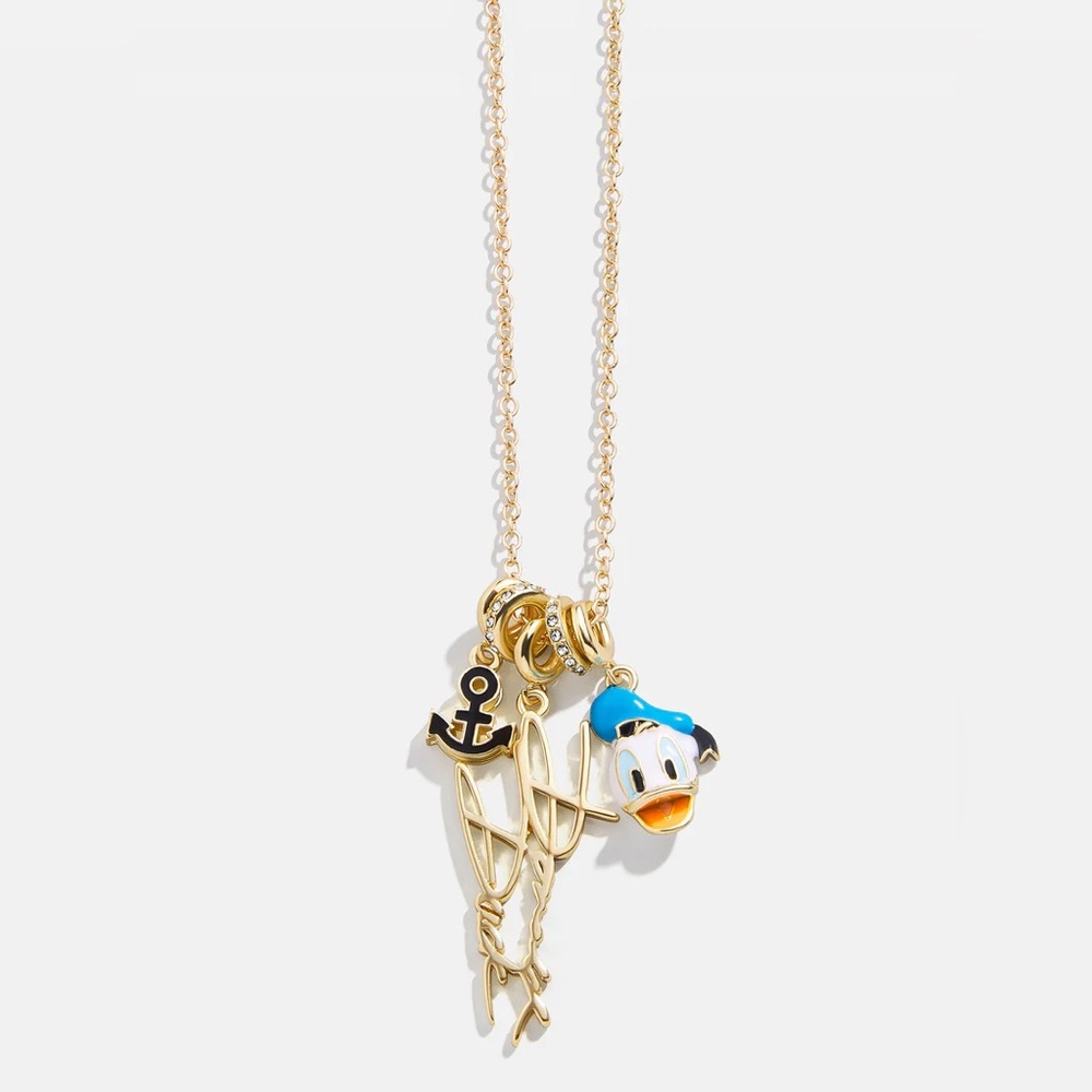 Disney Donald Duck Cluster Charm Necklace NEW